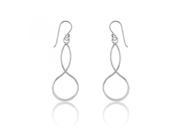 Dainty Jewelry Open Oval Circle Twisted Links 925 Sterling Silver Drop Earrings Incl. ClassicDiamondHouse Gift Box Cleaning Cloth