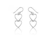 Lovable Items Double Open Hearts Link Design 925 Sterling Silver Drop Earrings Incl. ClassicDiamondHouse Gift Box Cleaning Cloth