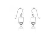 Casual Jewelries Open Square with Puffed Heart Dangle 925 Sterling Silver Earrings Incl. ClassicDiamondHouse Gift Box Cleaning Cloth