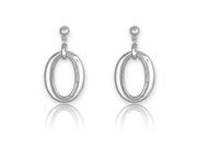 Polished Open Oval Shaped with Inner Milgrain Cut 925 Sterling Silver Drop Earrings Incl. ClassicDiamondHouse Gift Box Cleaning Cloth