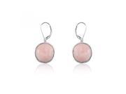 New Style Rose Quartz Round Cut in Sterling Silver Gemstone Drop Earrings Incl. ClassicDiamondHouse Gift Box Cleaning Cloth