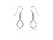 Women s Fashion Twisted Style Hammered Finish 925 Sterling Silver Drop Earrings Incl. ClassicDiamondHouse Gift Box Cleaning Cloth