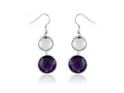 White Quartz Amethyst Round Cut in Sterling Silver Gemstone Drop Earrings Incl. ClassicDiamondHouse Gift Box Cleaning Cloth