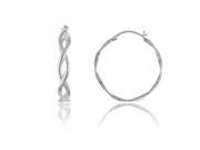 Fine Jewelry Twisted Design Open Hoops 925 Sterling Silver Hoop Earrings Incl. ClassicDiamondHouse Gift Box Cleaning Cloth