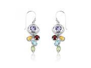 Multiple Shapes and Colored Gems with Large Round Amethyst in Silver Gemstone Earrings Incl. ClassicDiamondHouse Gift Box Cleaning Cloth