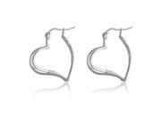Women Jewelry Open Heart Design 925 Sterling Silver Hoop Earrings For Everyday Wear Incl. ClassicDiamondHouse Gift Box Cleaning Cloth