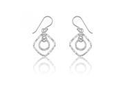 Fashion Jewelry Diamond Shaped with Inner Circle Dangle 925 Sterling Silver Drop Earrings Incl. ClassicDiamondHouse Gift Box Cleaning Cloth