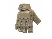 Valken V Tac Half Finger Hard Back Paintball Airsoft Gloves Tan M L