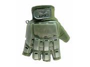 Valken V Tac Half Finger Hard Back Paintball Airsoft Gloves Olive XL XXL