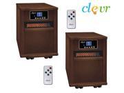 LOT X2 Clevr Portable Electric 1500w Infrared Heater Quartz w Remote Fireplace