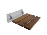 Clevr 12 Teak Mini Folding Shower Seat Bench Finished Dark Wood Spa Bath NEW