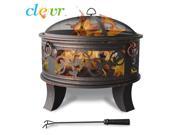 Clevr Outdoor 26 Metal Firepit Backyard Patio Garden fire heater Pit Vine