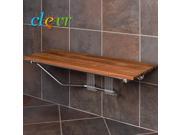 36 Upgraded Double Seat Folding Shower Bench Teak Wood Modern Finished Chrome