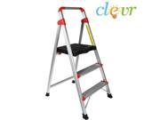 3 Step 3FT Ladder Platform Lightweight Folding with Handle on Top 230 LB Cap.