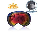 Xspec Snow Snowboard Ski Goggles UV400 w Detachable Revo Lens w Hard case RED