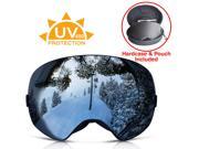 Xspec Snow Snowboard Ski Goggles UV400 w Detachable Revo Lens w Hard case