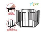 New Clevr 3 in 1 Baby 6 Panel Playard Metal Gate Fence Playpen Auto Lock