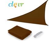New Premium Clevr Sun Shade Canopy Sail 18 x18 x18 Triangle Outdoor Patio Brown