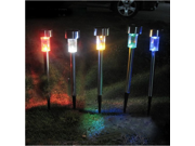 7 PCS Solar Powered Lawn LED Light Outdoor Garden 7 Color Stainless Steel Spot Lamp Garden Decorations