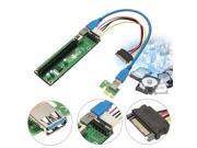 USB 3.0 PCI E Express 1x to16x Extender Riser Board Card Adapter SATA Cable 15P