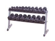 Body Solid 5 50 Rubber Hex Dumbbell Set GDR60 Rack and Rubber Mat