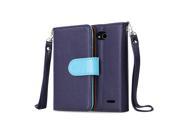 LG L90 Optimus D405 D415 Leather Stand Wallet Flip Cover Blue Case