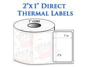 1 Roll 2x1 Direct Thermal Barcode Labels for Zebra GC420d GC420t GK420d GK420t GX420d GX420t LP2824 LP2422 TLP2824 LP2844 LP2442 TLP2844 ZP450 Barcode Printer