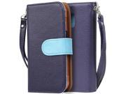 For Samsung Galaxy S5 Active SM G870 Premium PU Leather Stand Wallet Cover Blue Case