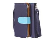 SOJITEK Kyocera Hydro VIBE 4G LTE Leather Book Style Folio Stand Wallet Flip Cover Blue Case w Stand