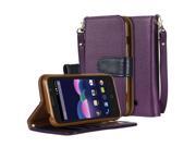 PU Leather Book Style Wallet Case w Stand for ZTE Obsidian T Mobile Purple