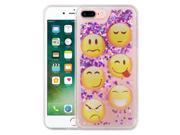 iPhone 7 Plus Case SOJITEK Floating Liquid Clear Case for iPhone 7 Plus Soft Cover TPU Yellow Emoji Faces Design Bling Bling Case with Pink Heart Confetti