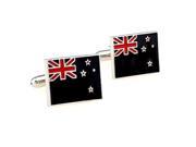 Rhodium Plated Enamel Union Jack British Flag and Stars Cufflinks With Gift Box