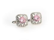 pink Shimmering Crystal Cufflinks Cuff link with Gift Box