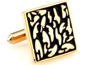 Gold Square Enamel Cufflinks Cuff link with Gift Box