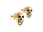 Gold Pirate Skull Crossbones Cufflinks With Gift Box