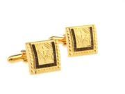 gold with classical flower Cufflinks Cuff link with Gift Box