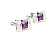 elegant swarovski purple crystal Cufflinks Cuff link with Gift Box