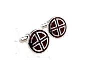 Stainless Steel Red Wood Round Cufflinks Cuff link with Gift Box