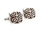 Silver Stainless Red Wood vines Cufflinks Cuff link with Gift Box