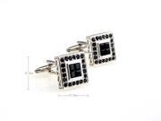 Angled Black Crystal Cufflinks Cuff link with Gift Box