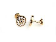 gold flower enamel with beautiful frame Cufflinks Cuff link with Gift Box