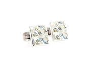 stainless steel colorful leaf Cufflinks Cuff link with Gift Box