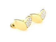 gold bud with crystal Cufflinks Cuff link with Gift Box