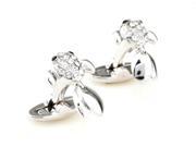 silver goldfish with crystal Cufflinks Cuff link with Gift Box