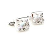 abalone shells with pure crystal flower Cufflinks Cuff link with Gift Box