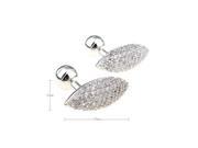 silver leaf with pure crystal Cufflinks Cuff link with Gift Box