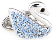 swan design with blue crystal Cufflinks Cuff link with Gift Box