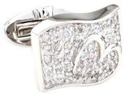 pure crystal with heart Cufflinks Cuff link with Gift Box