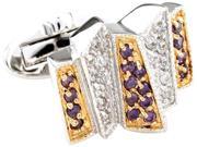 irregular shaped with pure purple crystal Cufflinks Cuff link with Gift Box