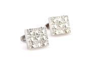 stainless steel weave with pure crystal Cufflinks Cuff link with Gift Box